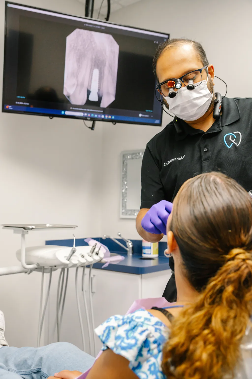 patient getting veneers in Midlothian, TX
